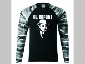 Al Capone pánske tričko (nie mikina!!) s dlhými rukávmi vo farbe " metro " čiernobiely maskáč gramáž 160 g/m2 materiál 100%bavlna